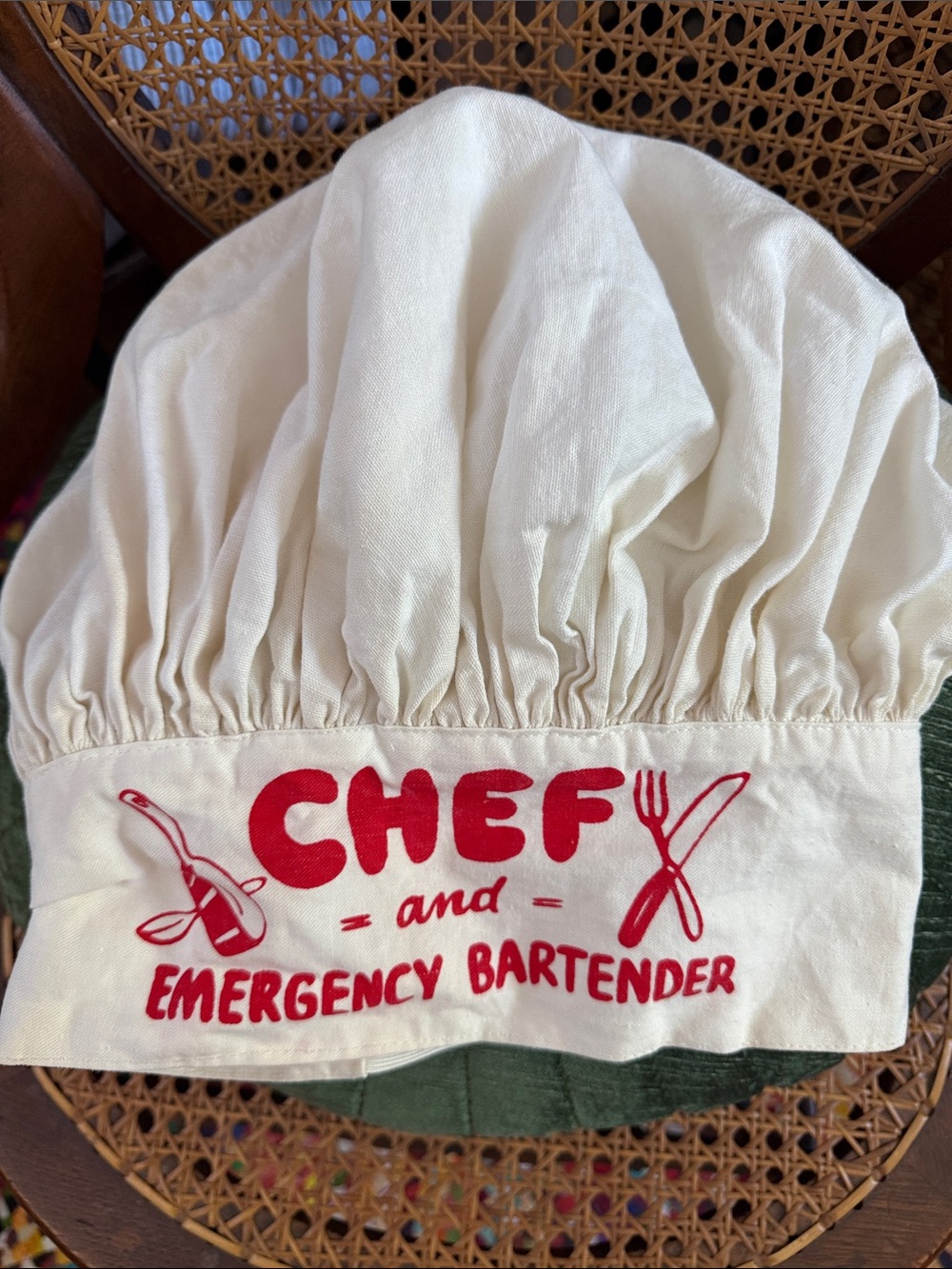 Vintage Chef and Emergency Bartender Tall Chef’s Hat